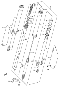 RM125 Передняя вилка