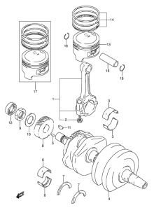 GS500 Вал коленчатый