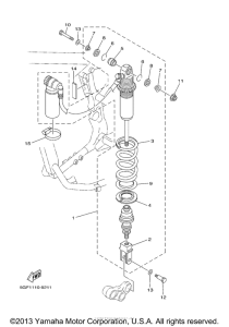 TT250R Задняя подвеска