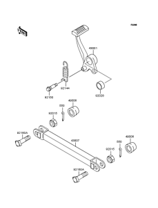 ZR1100 Педаль тормоза