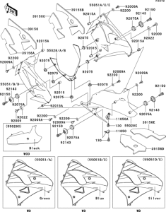 ZX900 Cowling lowers(1 / 2)(zx900-f1p)
