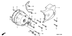 VT125 Крышка картера левая
