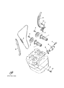 TT250R Arbre a cames. chaine