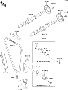 ZR550 Распред вал