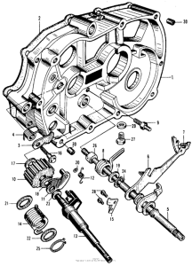CA105 Gear change + right crankcase