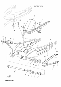 MT03 Задний рычаг и подвеска