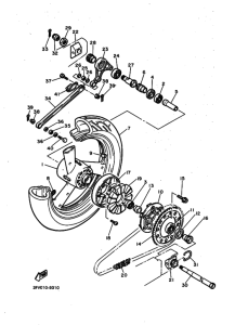FZR750R FZR750RW Rear wheel complete assy