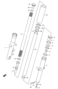VL1500 Передняя вилка