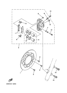 YZ80LW Передний суппорт