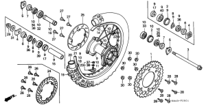 CR250R Rear wheel complete assy