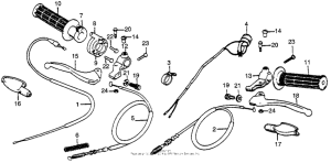 XR100 Control levers + switches + cables 81