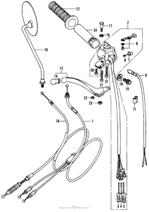 CL350 Right handle switch + cable