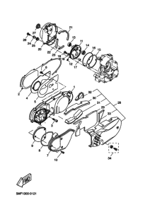 XN125 Crankcase cover ass`y  (v