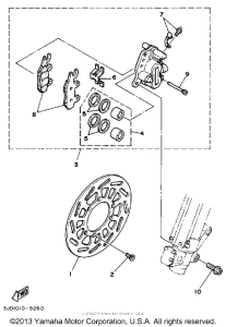 YZ250W Передний суппорт