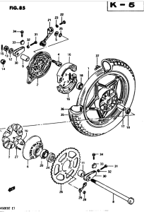 GS450 Rear wheel complete assy