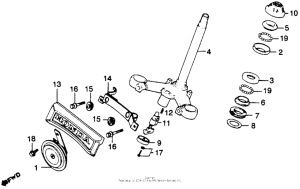 CB450 Steering stem + horn