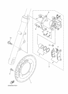 YBR125ED Передний суппорт