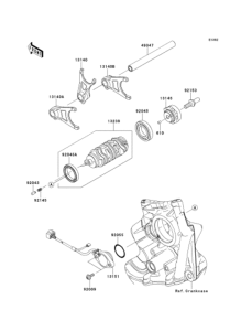 ZX1000 Gear change drum / shift fork