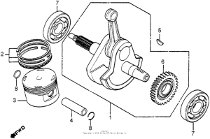 XL350R Коленчатый вал и поршни