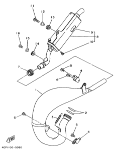 YZ125G Выхлопная система