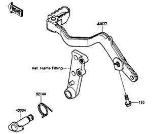 KL650 Педаль тормоза