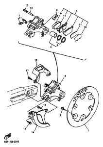 YZ426F YZ426FP Задний суппорт