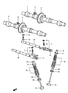 GS1150 Распределительный вал-клапаны