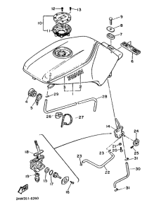 FZ600 Топливный бак