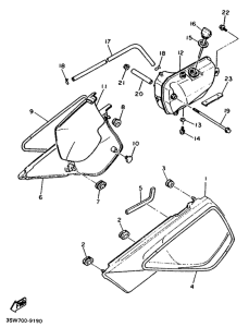 TT600W Side cover  /  oil tank
