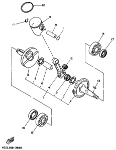 YZ80G Коленчатый вал и поршни