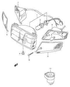 AE50 Headlamp - front turn signal