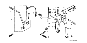CG125 Pedal / main stand /  kick starter arm