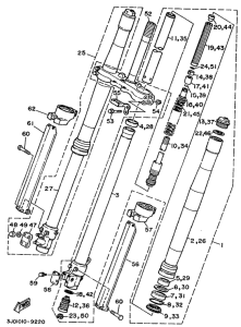 YZ250 Передняя вилка