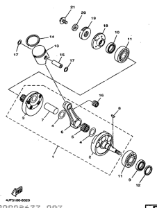 TZ125 Коленвал и поршень