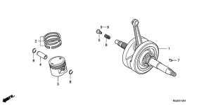 CRF100F Crankshaft / piston
