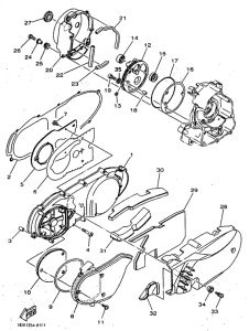 YP125 Крышка картера двигателя