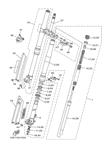 YZ250 Передняя вилка