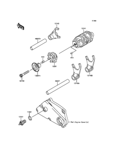 KLX250 ギヤチェンジドラム / シフトフォーク
