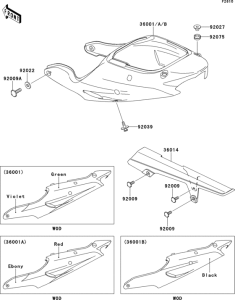 ZX900 Side covers / chain cover(zx900-e1)