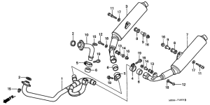 VTR1000F Глушитель