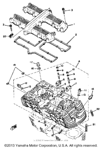 XS1100E Cylinder head cover-cylinder head