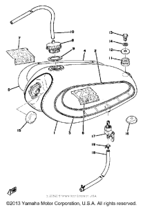 YZ125C Топливный бак