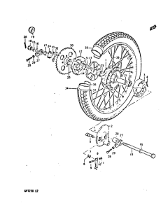 GP125 Rear wheel complete assy