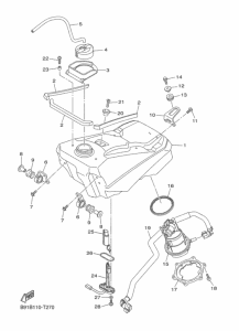 WR450F Топливный бак