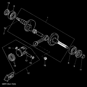 YQ50L Коленчатый вал и Поршень