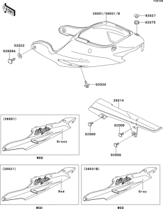 ZX900 Side covers / chain cover(zx900-e2)