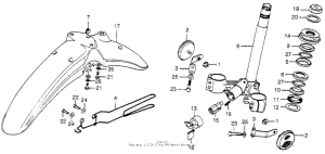XL175 Front fender + steering stem