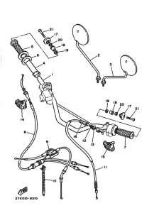 TDR250 ｽﾃｱﾘﾝｸﾞﾊﾝﾄﾞﾙ. ｹｰﾌﾞﾙ