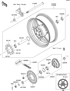 ZX1000 Заднее колесо и цепь