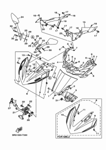 YZF-R3A Стекло ветровое
